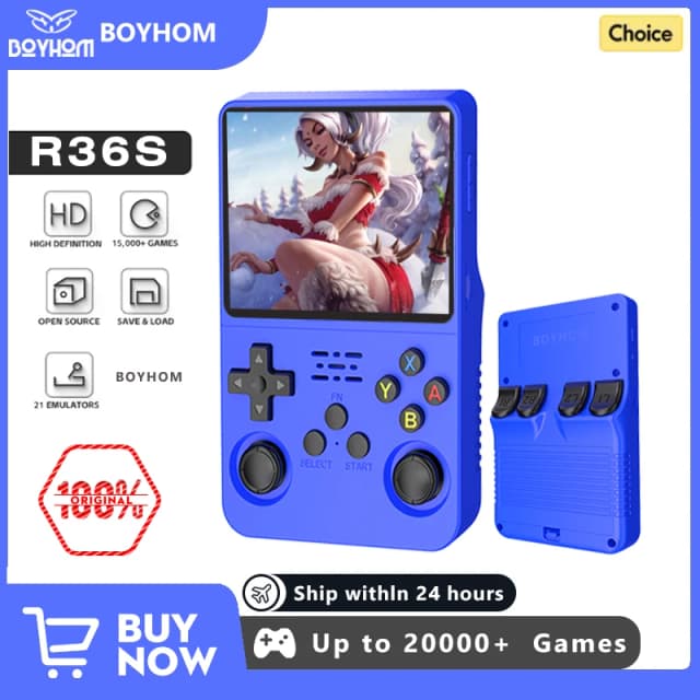 Consola de videojuegos portátil Retro R36S de código abierto, sistema Linux, pantalla IPS de 3,5 pulgadas, reproductor de vídeo portátil de bolsillo, juegos R35S de 64GB