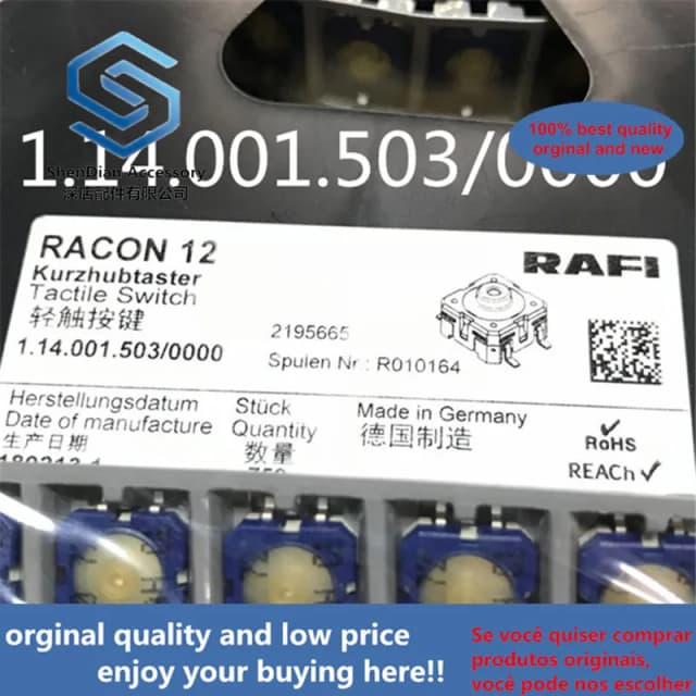 Botón elevador SMT KONE, RAFI alemán importado, 1.14.001.503 0000, 12x12x5, 10 Uds.