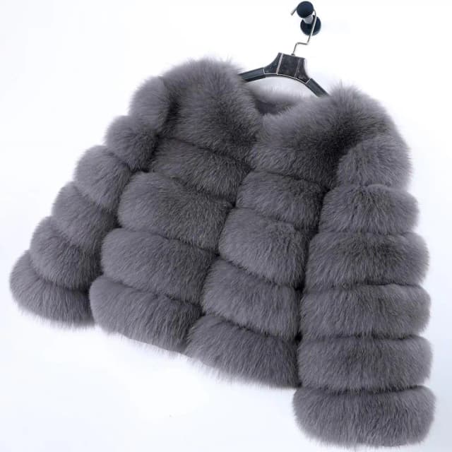 Maomaokong-Veste en fourrure de renard véritable pour femme, manteau en fourrure naturelle, glaçure, gris foncé, livraison gratuite, hiver, nouveau, 2024