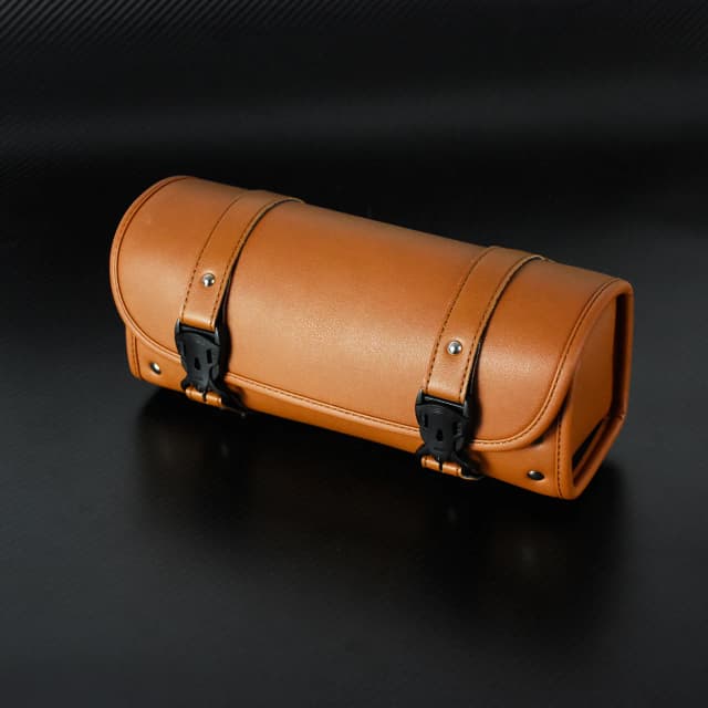 Bolsas de herramientas para motocicleta, almacenamiento trasero, Bolsa lateral negra/marrón para Harley Touring Softail Sportster Dyna, Yamaha, Honda, bolsas para horquillas
