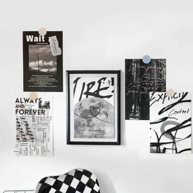 Ins tono negro Personal nicho Retro sentido avanzado foto accesorios habitación fondo pared Diy tarjeta decorativa 30 hojas