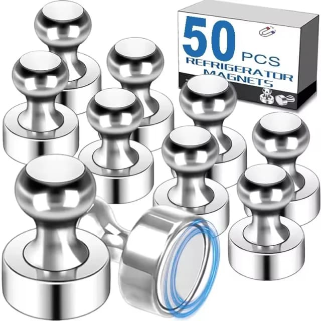 Chinchetas magnéticas fuertes de Metal, Pin magnético para pizarra blanca, nevera, hojas magnéticas de potencia, chinchetas para oficina y escuela, 50/1 Uds.