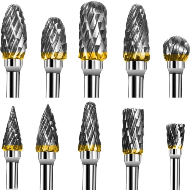 10 Uds. Fresa de acero de tungsteno con vástago de 3mm, herramientas rotativas Dremel de corte de diamante, herramienta rotativa de molienda eléctrica