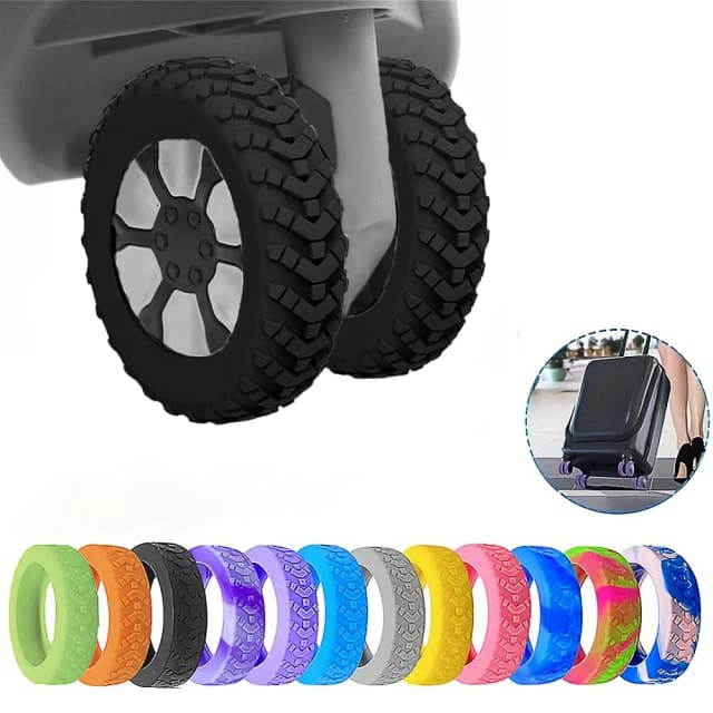 TravelLuggage Caster Shoes Maleta de silicona Ruedas Cubierta de protección con sonido silencioso Reduce el ruido Trolley Box Ruedas Cover.zmt