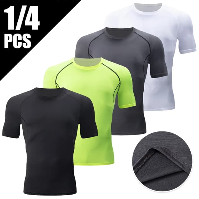 Chaqueta de entrenamiento integral para hombre, multicolor, de secado rápido, de manga corta, de talla grande, para ocio, correr, Fitness, 1/4 Uds.