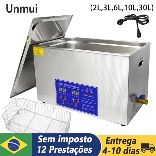 Limpiador ultrasónico digital con calefacción de 2/3/6/10L/30L, 220V 40KHZ, máquina de limpieza por ultrasonidos de acero inoxidable, electrodoméstico