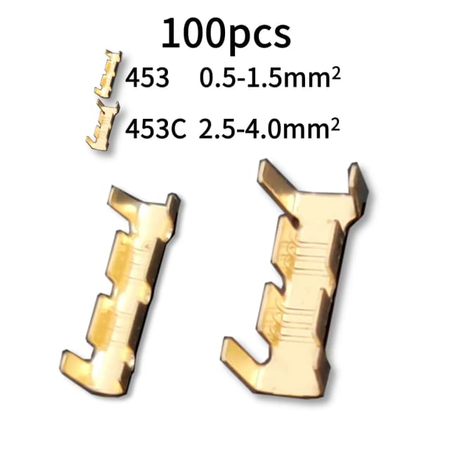 100 Uds 453/453C Terminal en forma de U Terminal de conector rápido Terminal de Fascia de diente pequeño 0,5-1,5 mm2/2,5-4,0 mm2