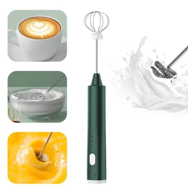 Batidor de huevos de mano recargable por USB, Espumador de leche eléctrico de 3 velocidades, mezclador de espuma, bebida de café, varita para espumar, 1 Uds.