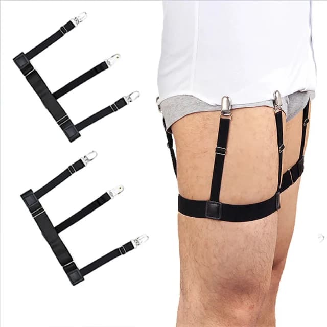 Tirantes para camisa, liguero, soporte de correa, perchas para pantalones de hombre, tirantes, cinturón de media táctica DB05, 2 uds.