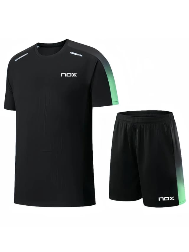 Knox Padel 新しいメンズ T シャツ ショートパンツ メンズ テニスウェア ランニング バスケットボール トレーニングウェア 半袖 トップス 通気性があり、ゆったり