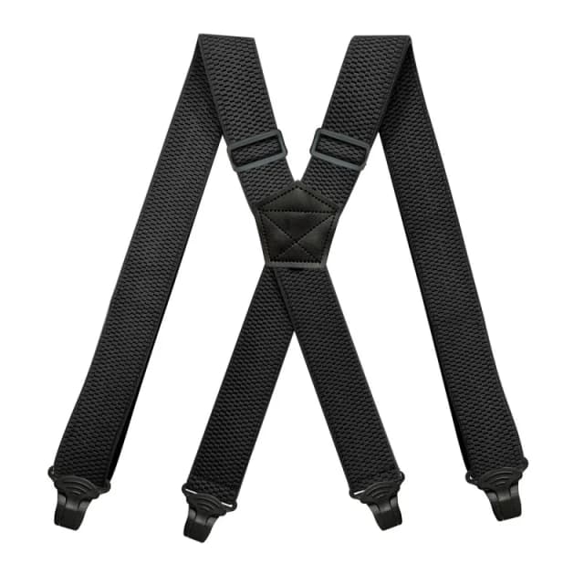 H Tirantes de trabajo resistentes para hombres, espalda en X de 3,8 cm de ancho con 4 cierres de agarre de plástico, pantalones elásticos ajustables, tirantes para pantalones-Bla