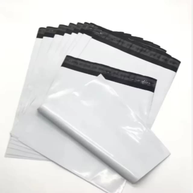 Lote de bolsas de mensajería con sello autoadhesivo blanco, sobre de correo exprés, almacenamiento de correo, bolsa de embalaje de plástico para entrega urgente