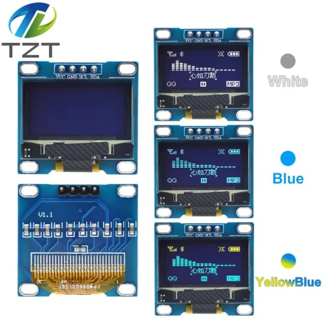 Módulo de pantalla blanca serie OLED de 0,96 pulgadas, 4 pines, 7 pines, IIC, 128X64 I2C SSD1306, placa de pantalla LCD 12864 para Arduino