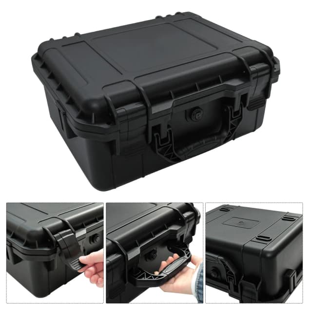 1 caja de herramientas protectora resistente al agua con inserciones de esponja precortadas: plástico duradero, caja de almacenamiento de equipos a prueba de golpes