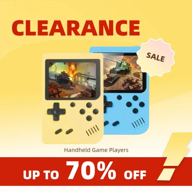 Clearance_Retro Mini consola de videojuegos portátil portátil 8 bits 3,0 pulgadas LCD en color Reproductor de juegos en color para niños incorporado en 500 Games_Con