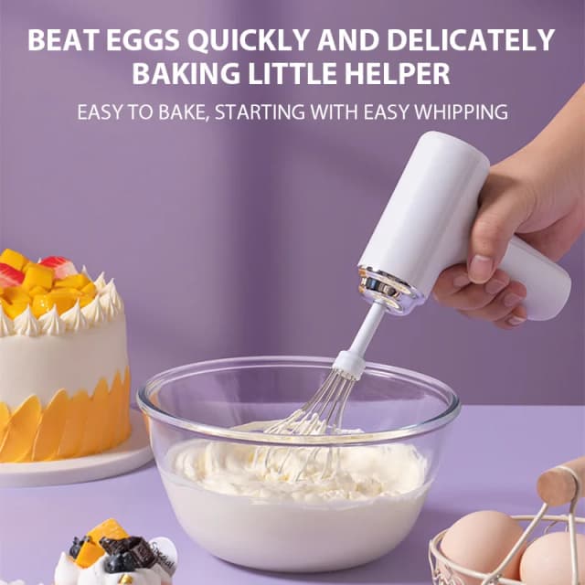 Batidor de huevos eléctrico recargable para el hogar, batidor de huevos inalámbrico pequeño, crema para hornear, batidor eléctrico, batidora de mano para pasteles