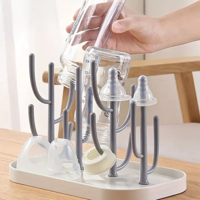 Escurridor de botellas de leche en forma de árbol para bebé, soporte para botellas de leche a prueba de polvo, escurridor de tazas, regalo de Pascua