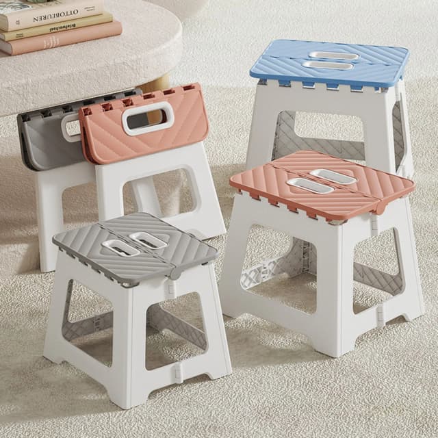Taburete plegable para exteriores, taburete pequeño portátil de plástico para el hogar, taburete para acampar y pescar al aire libre, banco pequeño para niños, regalos