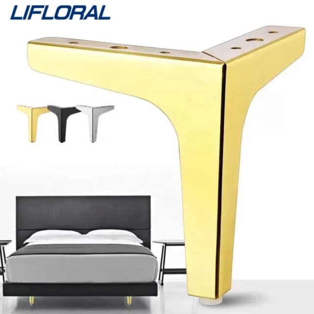4 Uds patas de muebles de Metal negro oro plata para mesa de centro pies sofá silla gabinete de baño patas de repuesto Hardware 10-17cm