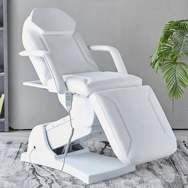 Cama de Masaje Eléctrica de 3 Motores para Tatuajes, Pestañas y Tratamientos Faciales, Mesa de Terapia Vertical Ajustable, Tapizada en Cuero PU Profesional