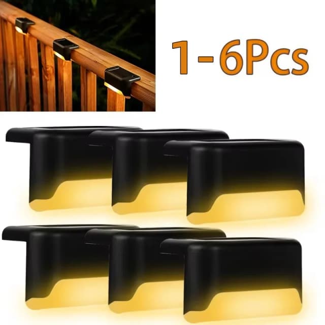 Luces solares para cubierta, 1-6 paquetes de luces de paso para exteriores, lámpara Solar Led impermeable para escaleras, barandilla, valla, patio y camino
