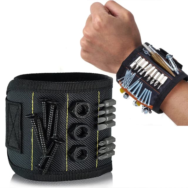 Pulsera magnética para herramientas, pulsera magnética de trabajo, pulsera magnética con fuerte succión magnética para uñas