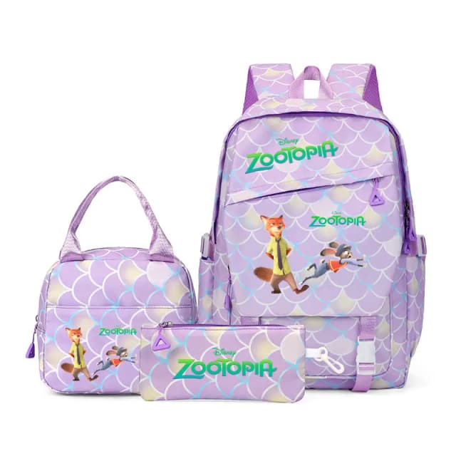 Disney Zootopia impreso 3 unids/set estudiante niño niña mochila colorida con bolsa de almuerzo niños adolescente mochila escolar