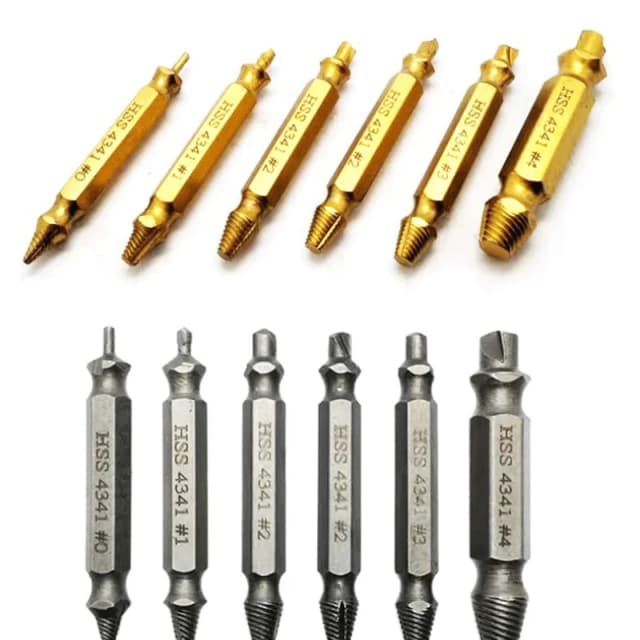 Juego de extractores de tornillos dañados, broca HSS, removedor roto pelado de acero de alta velocidad, Kit pequeño y fácil de sacar, herramientas eléctricas
