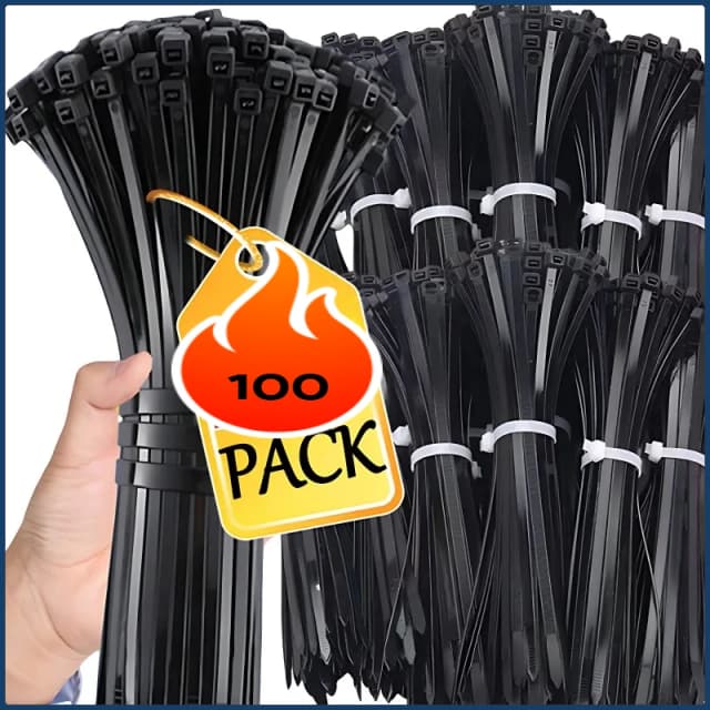 100 Uds. Brida de nailon de plástico autoblocante, correa de sujeción negra, juego de bridas para cables, anillo de sujeción con cremallera, envolturas con cremallera, correa