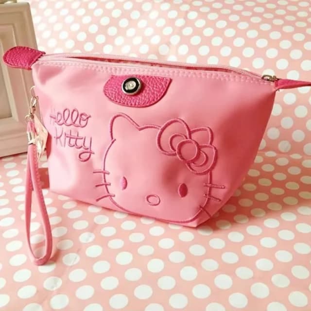 Bolsa de maquillaje, bolsa para bolígrafos, bolsa de almacenamiento para niñas, dibujos animados Kawaii, gran capacidad, impermeable, bolso de mano de PU, regalo