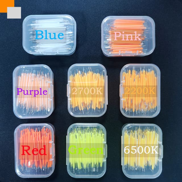 5 ~ 100 Uds por caja 3V 38mm filamento LED multicolor COB Edison bombilla lámpara diodos de luz incandescentes accesorios iluminación de vacaciones
