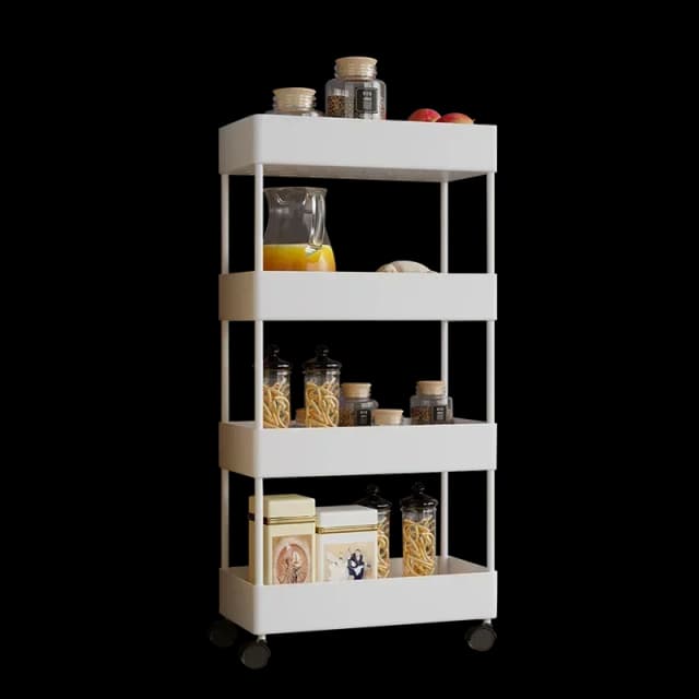 Estante de almacenamiento con ruedas para cocina, estante de almacenamiento para inodoro y baño móvil multicapa de pie, almacenamiento de aperitivos para dormitorio