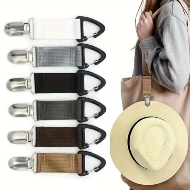 Clip para sombrero de paja para viajes al aire libre, clip portátil para bolsa de sombrero, organizador multiusos para guantes de exterior