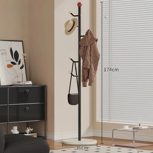 Perchero de rama de árbol: soporte independiente para ropa y sombreros de piso a techo con ganchos para dormitorio, entrada, sala de estar