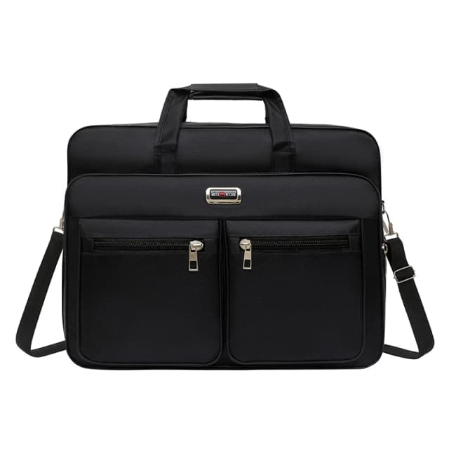 Maletín de negocios de gran capacidad para hombre, bolso de hombro multifuncional portátil, bolso multibolsillo adecuado para uso comercial y informal