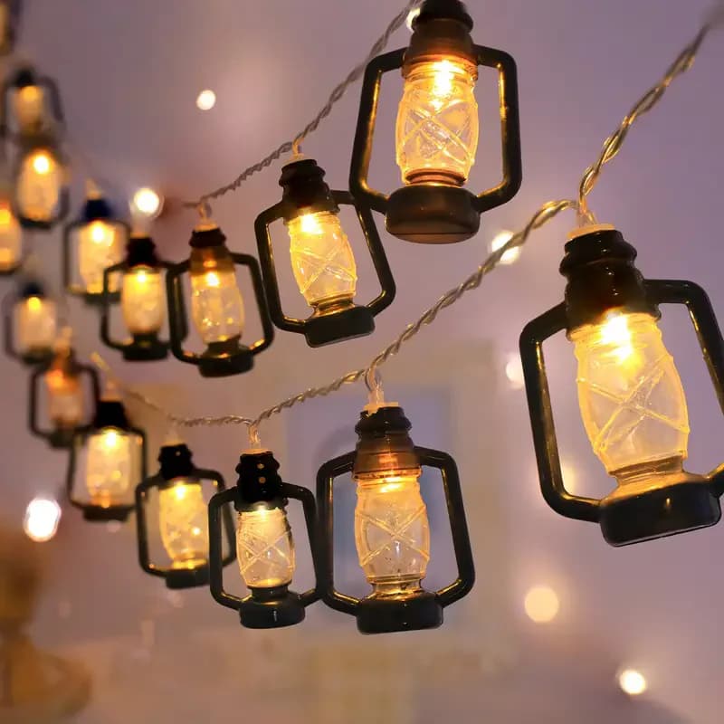 Linterna Cadena de luces 80 luces LED Vintage Navidad Halloween Luces de cadena decorativas Patio Jardín Hogar 484