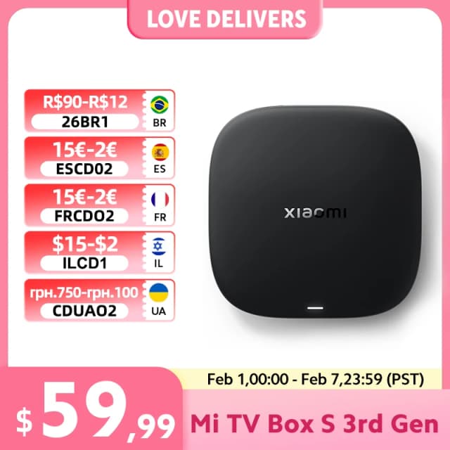 【Marca +】Xiaomi TV Box S 3.a generación 4K Ultra HD Bluetooth 5,2 Wifi6 32GB ROM Google TV Asistente de Google Reproductor multimedia inteligente
