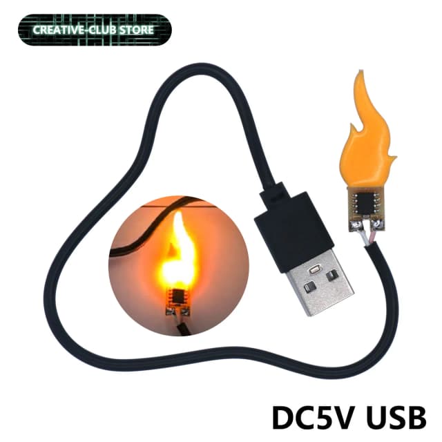 Luz LED tipo vela con interfaz USB DC 5V 2200K, filamento de llama Edison, bombilla decorativa para fiestas de cumpleaños, accesorios DIY