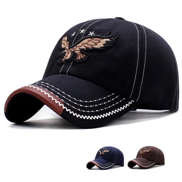Sombreros para hombres y mujeres, gorra de béisbol con sombra para las cuatro estaciones, bordado de águila, versión coreana, sombrero para el sol informal de moda para parejas