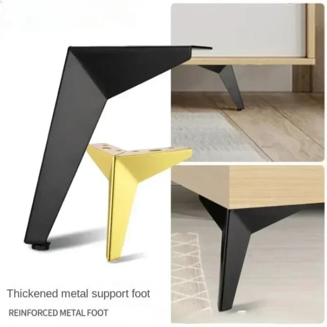 Patas de muebles modernos, patas de sofá de hierro negro y dorado de metal, mesa, cama, silla, escritorio, tocador, muebles, sillas de soporte, altura de los pies