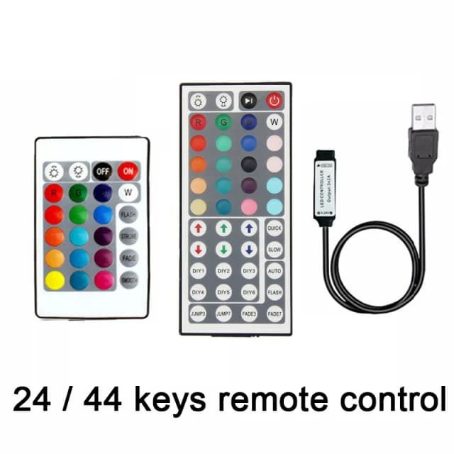 Controlador RGB de tira LED Mini 3 24 44 teclas conector USB atenuador de Control remoto IR para tira de luz LED RGB 5050 2835 retroiluminación de TV