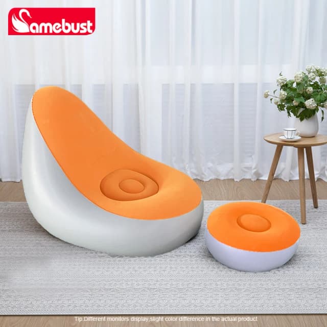 Camebust-taburete inflable para sofá, superficie de flocado, PVC de alta calidad, inflado rápido, Salón Perezoso