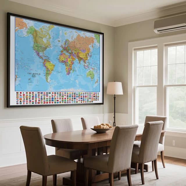 1PC 120 × 80 センチメートルポスター世界地図英語スプレー絵画壁掛けアート画像装飾旅行地図家の装飾
