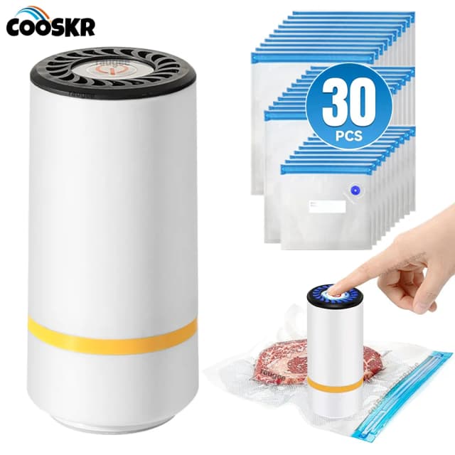 Bomba selladora al vacío, bomba de aire eléctrica, máquina de sellado automática recargable con bolsas selladoras al vacío reutilizables, bolsa de embalaje de alimentos