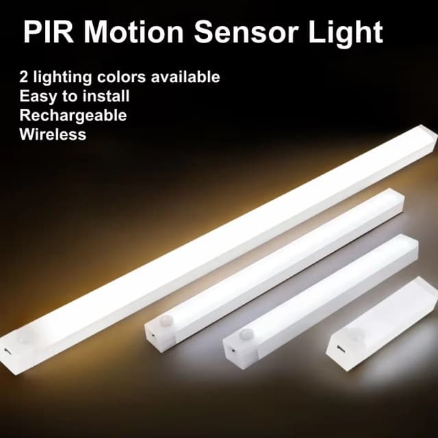Luz LED nocturna con Sensor de movimiento inalámbrico, lámpara recargable por USB tipo C para armario, cocina, dormitorio, escalera, uso montado en la pared