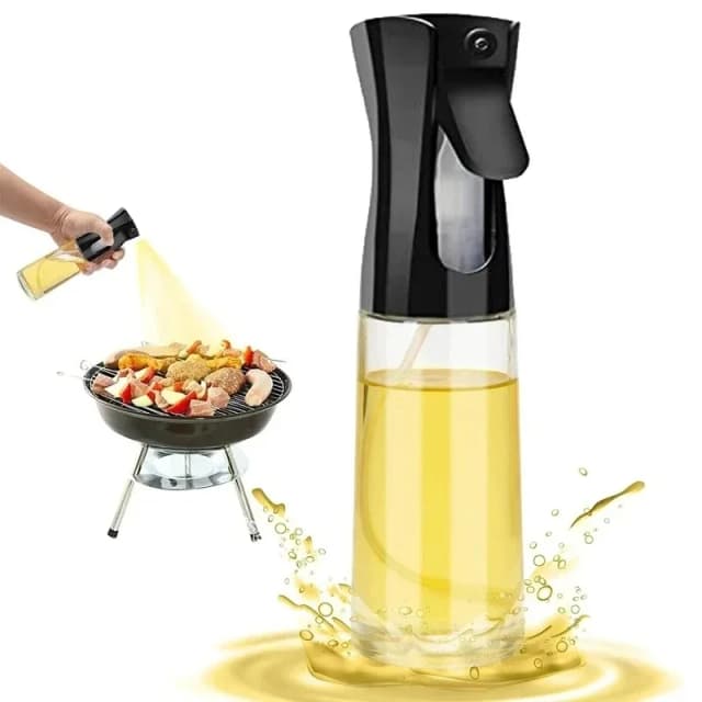 Frasco de spray de aceite multiusos para cocinar y asar con frasco cuentagotas Dispensador de pulverizador de vidrio de 200 ml o 300 ml