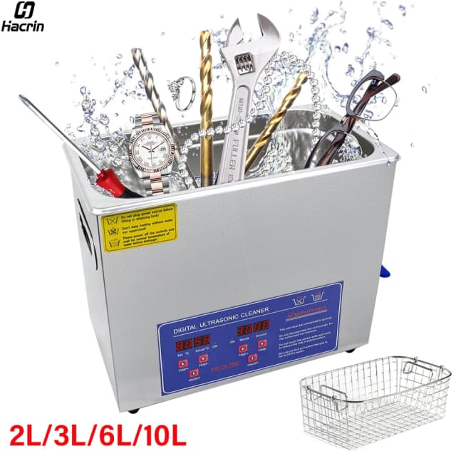 Limpiador ultrasónico 2L 3L 6L 10L baño de ultrasonido para gafas joyería lente tablero limpiador lavadora ultrasónica lavavajillas