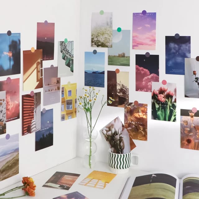 30 hojas Ins hermoso paisaje postal artística tarjetas decorativas dormitorio decoración del hogar pegatinas de pared de fondo accesorios de fotografía
