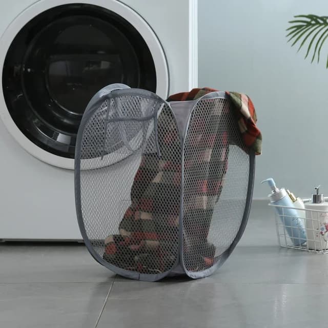 Cesta plegable para clasificación de ropa sucia, marco de lavado, tela de baño, bolsa de almacenamiento de malla, marco, cubo, organizadores de ropa, bolsa de almacenamiento