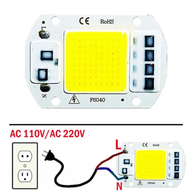 F6040 20W/30W/50W AC 220V módulo COB LED Chip diodos lámpara bombilla para foco exterior jardín cuentas de luz integradas
